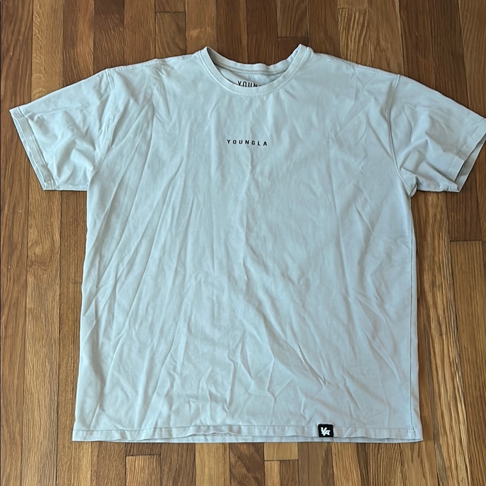 YoungLA Cream Short Sleeve Tee Essential Jacked Tee Large